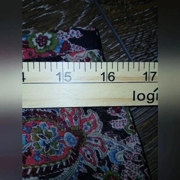 Charter Club silk flowy midi skirt paisley print jeweltones black red si… - Picture 9 of 10